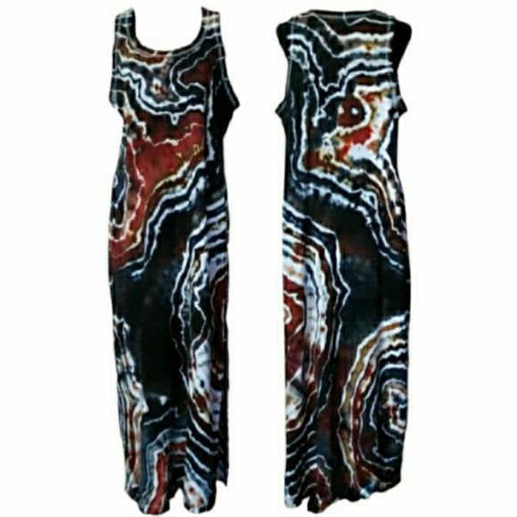 Tank Dress Tie Dye Swimsuit Coverup Geode Handmade OOAK NEW 🤎 Retail $128.oo - Picture 2 of 8